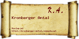Kronberger Antal névjegykártya